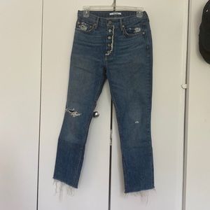 GRLFRND Karolina Straight Leg Jeans in Mother Fray Size 26